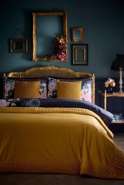Laurence Llewelyn-Bowen 'Siena' Quilted Velvet Bedspread in Yellow - image 1