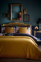 Laurence Llewelyn-Bowen 'Siena' Quilted Velvet Bedspread in Yellow - thumbnail 1