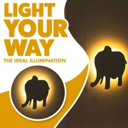Marco Paul Elephant Wall Night Light Kids Safari Nursery Nightlight Children's Lamp Gift in White - thumbnail 5