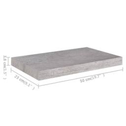 Berkfield Home Floating Wall Shelf Concrete Grey 50x23x3.8 cm MDF - thumbnail 7