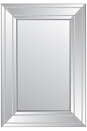 MirrorOutlet Langley All Glass Modern Bevelled Mirror 90 x 60 CM in Silver - Size: 1 Pack - thumbnail 3