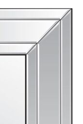 MirrorOutlet Langley All Glass Modern Bevelled Mirror 90 x 60 CM in Silver - Size: 1 Pack - thumbnail 5