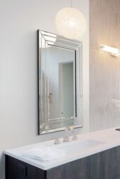MirrorOutlet Langley All Glass Modern Bevelled Mirror 90 x 60 CM in Silver - Size: 1 Pack - thumbnail 2