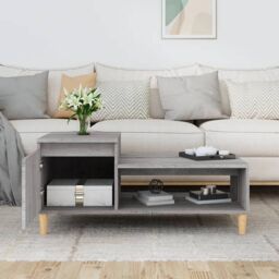 Berkfield Home Coffee Table Grey Sonoma 100x50x45 cm Engineered Wood - Size: 100 x 50 x 45 cm - thumbnail 3