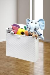 Arpan Toilet Roll Holder Free Standing Bathroom Multipurpose Storage Unit Polypropylene Woven on Metal Frame, Ideal Addition to Bathroom or Toilets - thumbnail 3