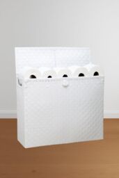 Arpan Toilet Roll Holder Free Standing Bathroom Multipurpose Storage Unit Polypropylene Woven on Metal Frame, Ideal Addition to Bathroom or Toilets - thumbnail 5
