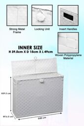 Arpan Toilet Roll Holder Free Standing Bathroom Multipurpose Storage Unit Polypropylene Woven on Metal Frame, Ideal Addition to Bathroom or Toilets - thumbnail 2