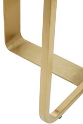 Orsina Round Black & Grey Side Table, Oak Veneer Top with Subtle Veining, Gold Stainless Steel Base, Accent Table - thumbnail 5
