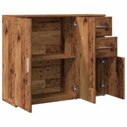 Berkfield Home Sideboard Old Wood 91x29.5x75 cm Engineered Wood in Brown - thumbnail 7