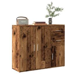 Berkfield Home Sideboard Old Wood 91x29.5x75 cm Engineered Wood in Brown - thumbnail 2