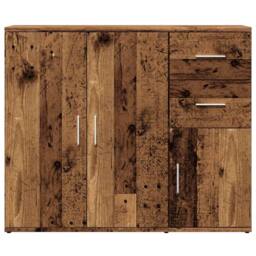 Berkfield Home Sideboard Old Wood 91x29.5x75 cm Engineered Wood in Brown - thumbnail 4