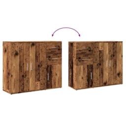 Berkfield Home Sideboard Old Wood 91x29.5x75 cm Engineered Wood in Brown - thumbnail 8