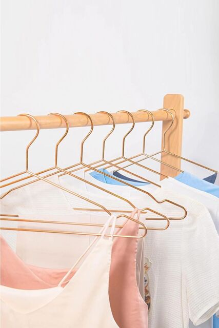 Living and Home 20Pcs Metal Non-slip Clothes Hangers Set Thickened Underwear Hangers with Groove, Casual Style in Rose Gold - image 1