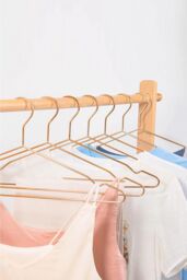 Living and Home 20Pcs Metal Non-slip Clothes Hangers Set Thickened Underwear Hangers with Groove, Casual Style in Rose Gold