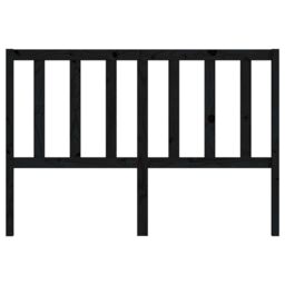 Berkfield Home Bed Headboard Black 146x4x100 cm Solid Wood Pine - Size: 146 x 4 x 100 cm - thumbnail 4