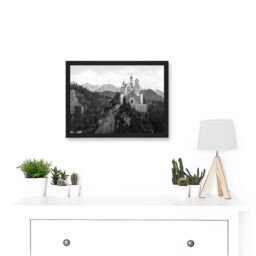 Artery8 Vintage Photo Neuschwanstein Castle Bavaria Germany A4 Artwork Framed Wall Art Print in Black - thumbnail 2