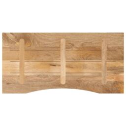 Berkfield Home Desk Top with Curve 110x60x2.5 cm Solid Wood Rough Mango in Brown - thumbnail 5