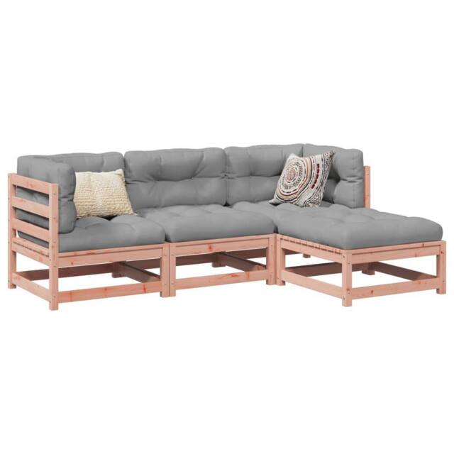 Berkfield Home 4 Piece Garden Sofa Set Solid Wood Douglas Fir in Brown - image 1