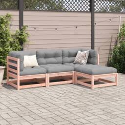 Berkfield Home 4 Piece Garden Sofa Set Solid Wood Douglas Fir in Brown - thumbnail 3
