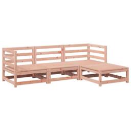 Berkfield Home 4 Piece Garden Sofa Set Solid Wood Douglas Fir in Brown - thumbnail 2