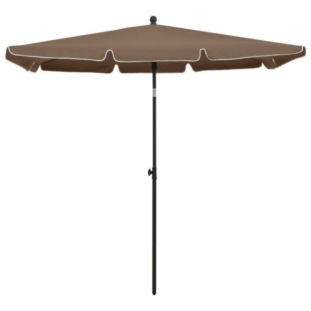 Berkfield Home Garden Parasol with Pole 210x140 cm Taupe - image 1