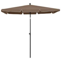 Berkfield Home Garden Parasol with Pole 210x140 cm Taupe - thumbnail 1