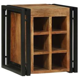 Berkfield Home Wine Rack 34.5x35x39 cm Solid Wood Acacia in Brown - thumbnail 1