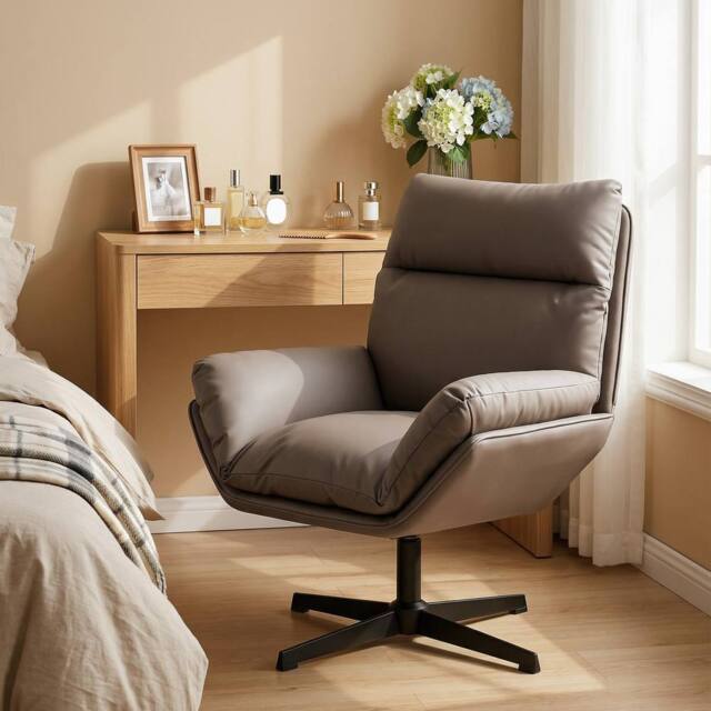 HOMCOM Accent Chair with 360° Swivel in Dark Brown - Size: Armchair - image 1
