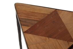 Orsina Set Of 3 Triangular Tables, Luxe Bedside Tables, Wooden Triangular Accent Tables For Outdoor Patio, Side Tables in Natural - thumbnail 3