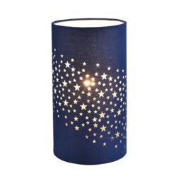 Happy Homewares Modern Stars Decorated Children/Kids Cotton Bedside Table Light in Blue