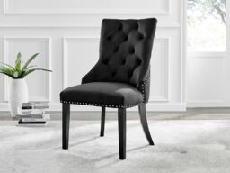 FurnitureboxUK Carson White Marble Effect Square Dining Table & 2 Velvet Belgravia Black Leg Chairs - thumbnail 9