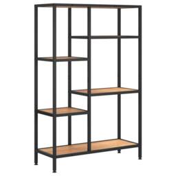 Berkfield Home Practical Book Shelf 80x30x120 cm Steel & Engineered Wood in Brown - Size: 80 x 30 x 120 cm - thumbnail 3
