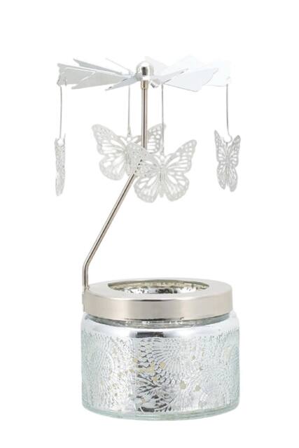 Living and Home Rotating Carousel Scented Candle in Silver - image 1