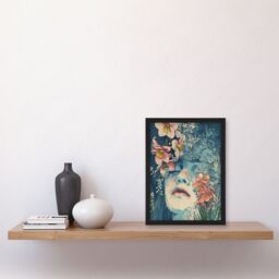 "Artery8 Wall Art Print in Pink Daffodils Boho Hippy Soft Narcissus Art Framed Poster in Black - Size: W12"" x H16""" - thumbnail 4