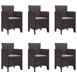Berkfield Home 7 Piece Garden Dining Set with Cushions Brown Poly Rattan - thumbnail 5