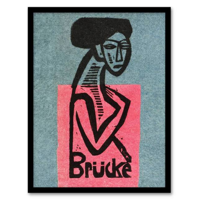 Artery8 Die Brucke Artist Group Exhibition Kirchner Framed Wall Art Print in Blue - Size: A4 - image 1