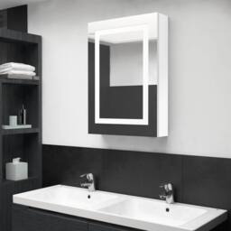 Berkfield Home LED Bathroom Mirror Cabinet Shining White 50x13x70 cm - Size: 50 x 13 x 70 cm - thumbnail 1