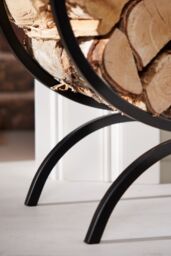 Dibor Contemporary Fireplace Freestanding Large Iron Black U Shape Fireside Firewood Log Holder, Log Storage Rack - thumbnail 3