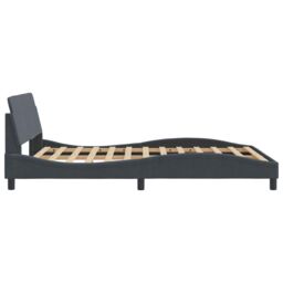 Berkfield Home Bed Frame without Mattress Dark Grey 135x190 cm Double Velvet - thumbnail 5