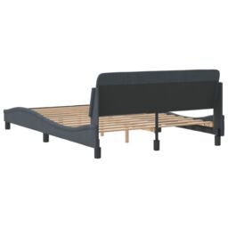 Berkfield Home Bed Frame without Mattress Dark Grey 135x190 cm Double Velvet - thumbnail 6