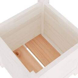 Berkfield Home Beautiful Garden Planter White 31x31x31 cm Solid Pinewood - Size: 31 x 31 x 31 cm - thumbnail 6