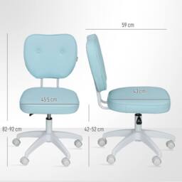 STILVORA Office Chair with Adjustable Height in Blue Faux Leather - thumbnail 3