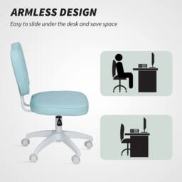 STILVORA Office Chair with Adjustable Height in Blue Faux Leather - thumbnail 8