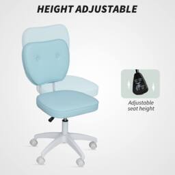 STILVORA Office Chair with Adjustable Height in Blue Faux Leather - thumbnail 6