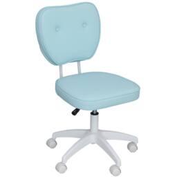 STILVORA Office Chair with Adjustable Height in Blue Faux Leather - thumbnail 5