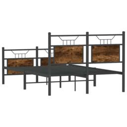 Berkfield Home Durable Bed Frame Frame Smoked Oak 120x190 cm Small Double Wood in Brown - thumbnail 8