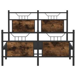 Berkfield Home Durable Bed Frame Frame Smoked Oak 120x190 cm Small Double Wood in Brown - thumbnail 6