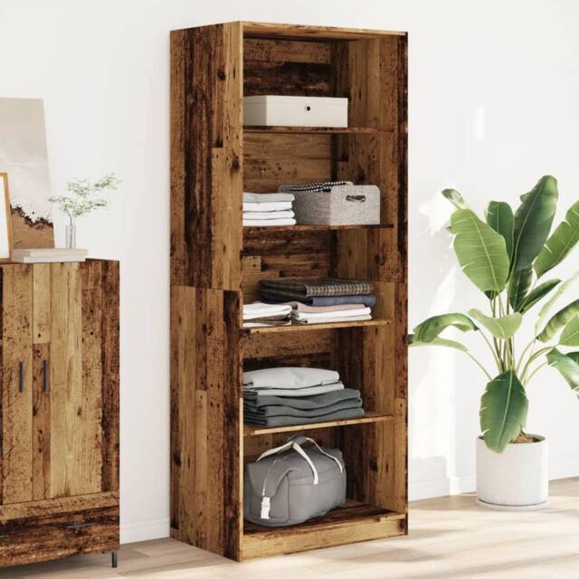 Berkfield Home Wardrobe Old Wood 80x50x200 cm Engineered Wood in Brown - Size: 80 x 50 x 200 cm - image 1