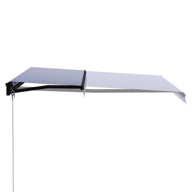 Berkfield Home Manual Retractable Awning with LED 300x250 cm Blue & White - image 1