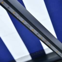 Berkfield Home Manual Retractable Awning with LED 300x250 cm Blue & White - thumbnail 6